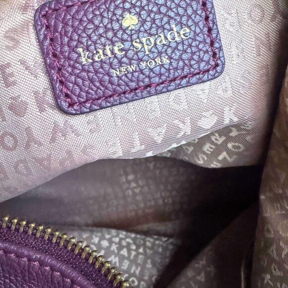 Kate Spade New York Burgundy Pebbled Leather Shoulder Bag - Picture 4 of 9